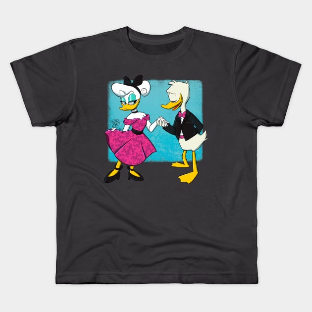 Fancy Donald and Daisy Kids T-Shirt by Wandering Nicky